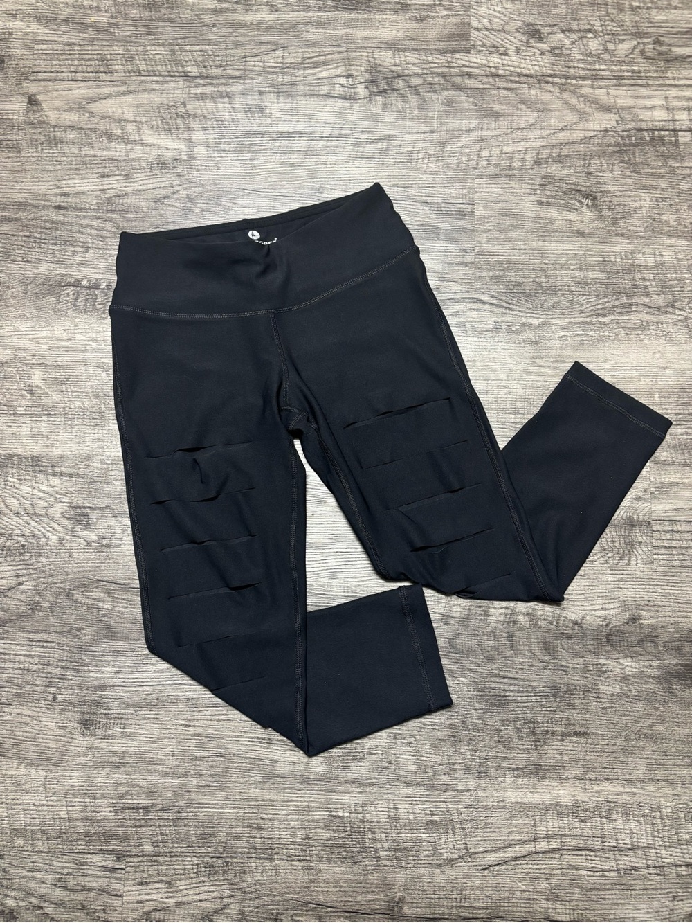 Black Women’s Athletic Leggings with Slits